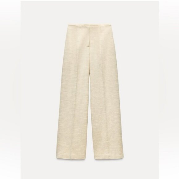 ZARA HIGH WAIST WIDE LEG PANTS - Picture 1 of 5